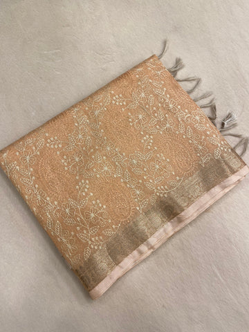 Organza saree with embroidery work