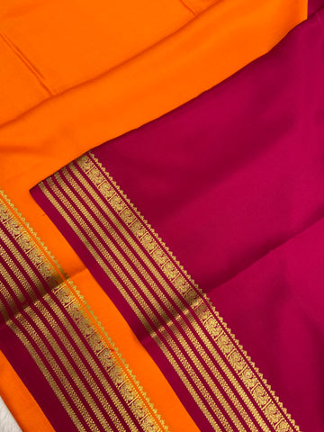 Pure crepe mysore silk saree silk mark certified 80 GSM