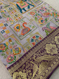 Premium Banarasi Crepe silk Saree With Appliqué Work - 902644