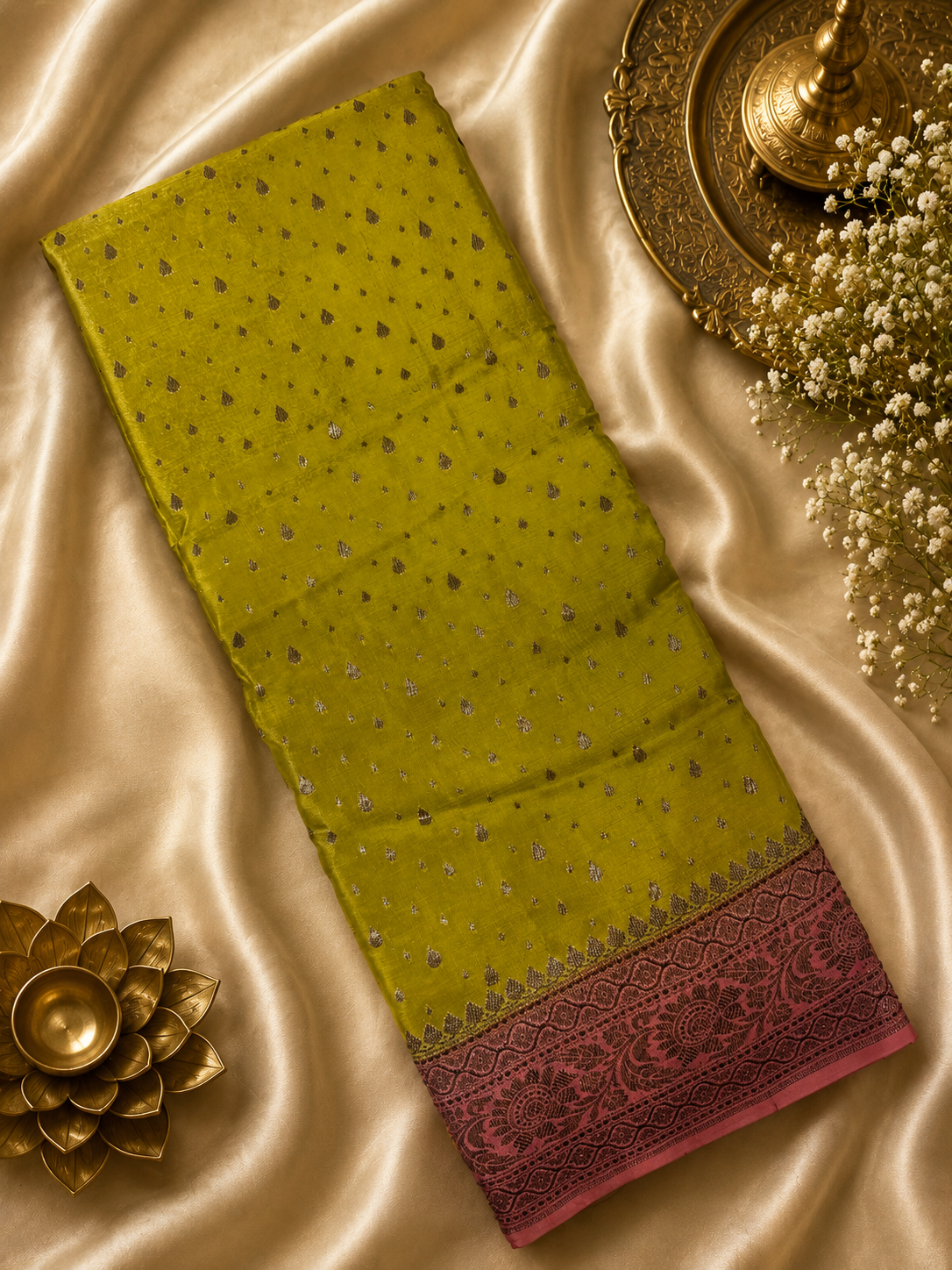 Pure mix crepe silk saree