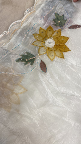 Pure paper crush organza saree