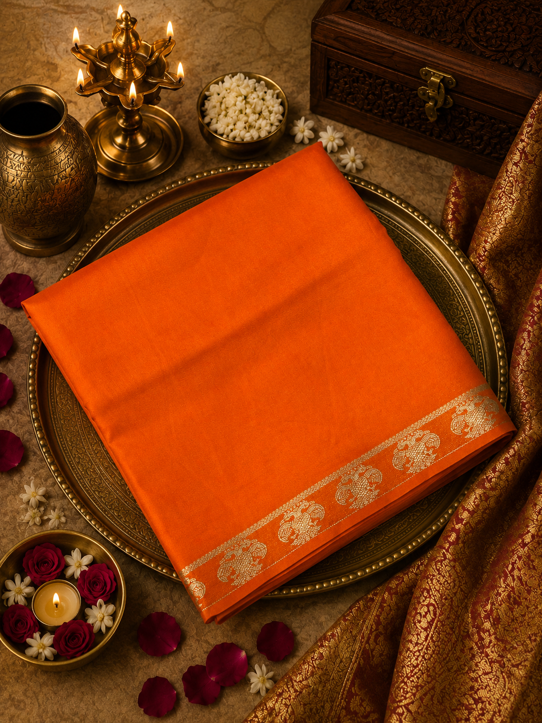 Premium Crepe Semi Mysore Silk Saree