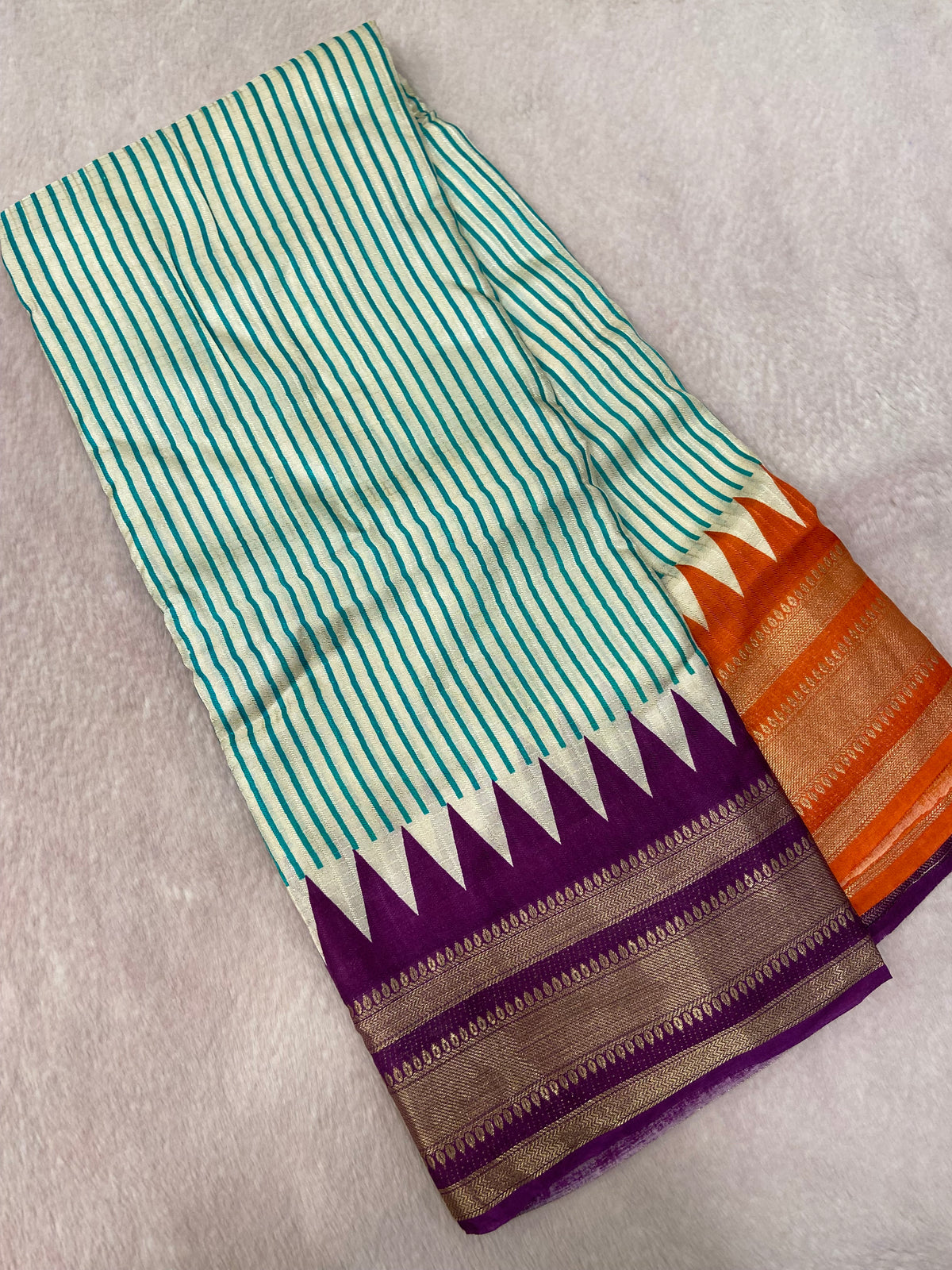 Premium Dola With Ganga Jamuna Border Saree
