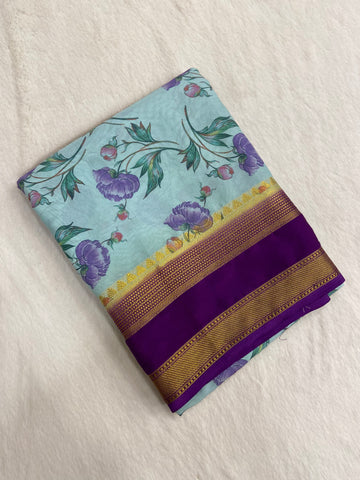 Premium Printed Semi Crepe Mysore Silk Saree✨