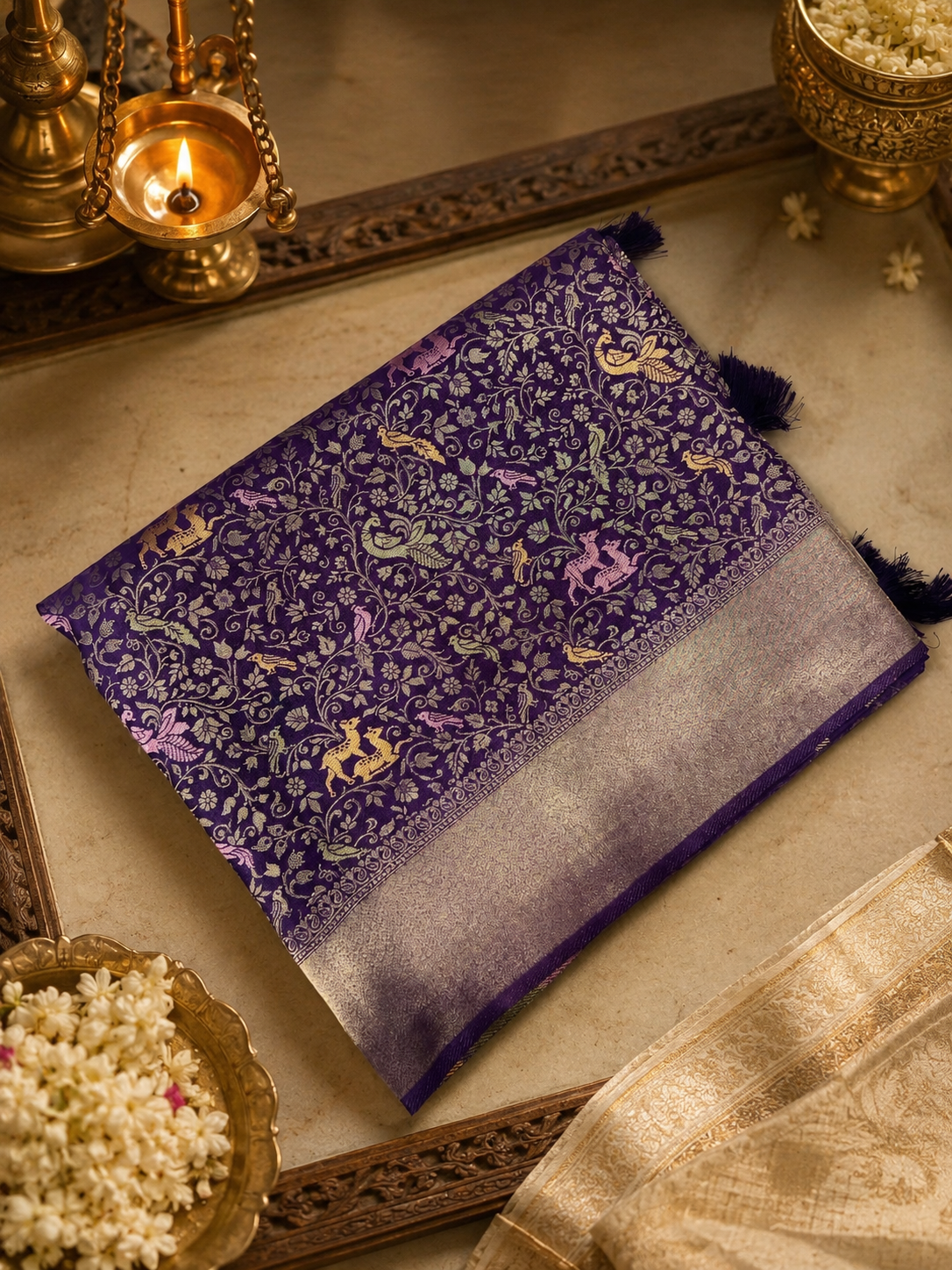 Premium Banarasi Crepe Satin Silk Saree