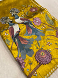 Premium Soft Chinnon Saree With Embroidery - 901982
