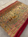 Premium Pashmina Silk Saree With Paithani Border- 902076