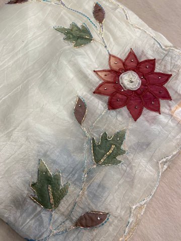 Pure paper crush organza saree