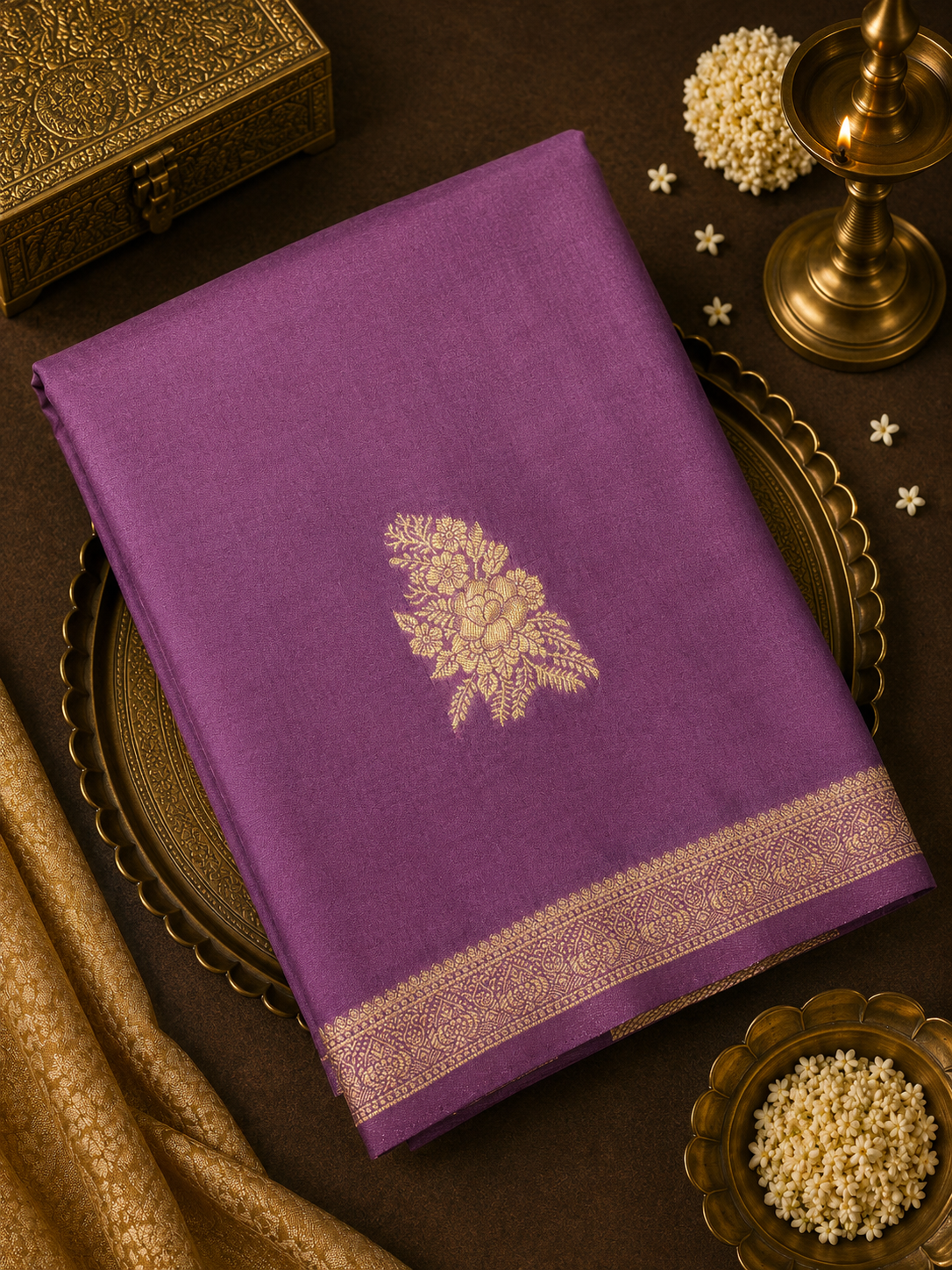 Premium Soft Georgette Saree (lilac)