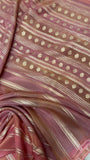 Pure Chinnon crepe Saree- 902563 Peachish pink