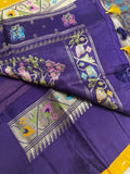 Premium Quality Tussar Saree in Paithani Weaves With Satin Border