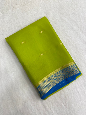 Pure Crepe Mysore Silk Certified Saree 80 GSM