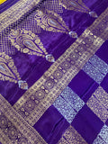 Pure Chinnon crepe Saree- 902541 Purple