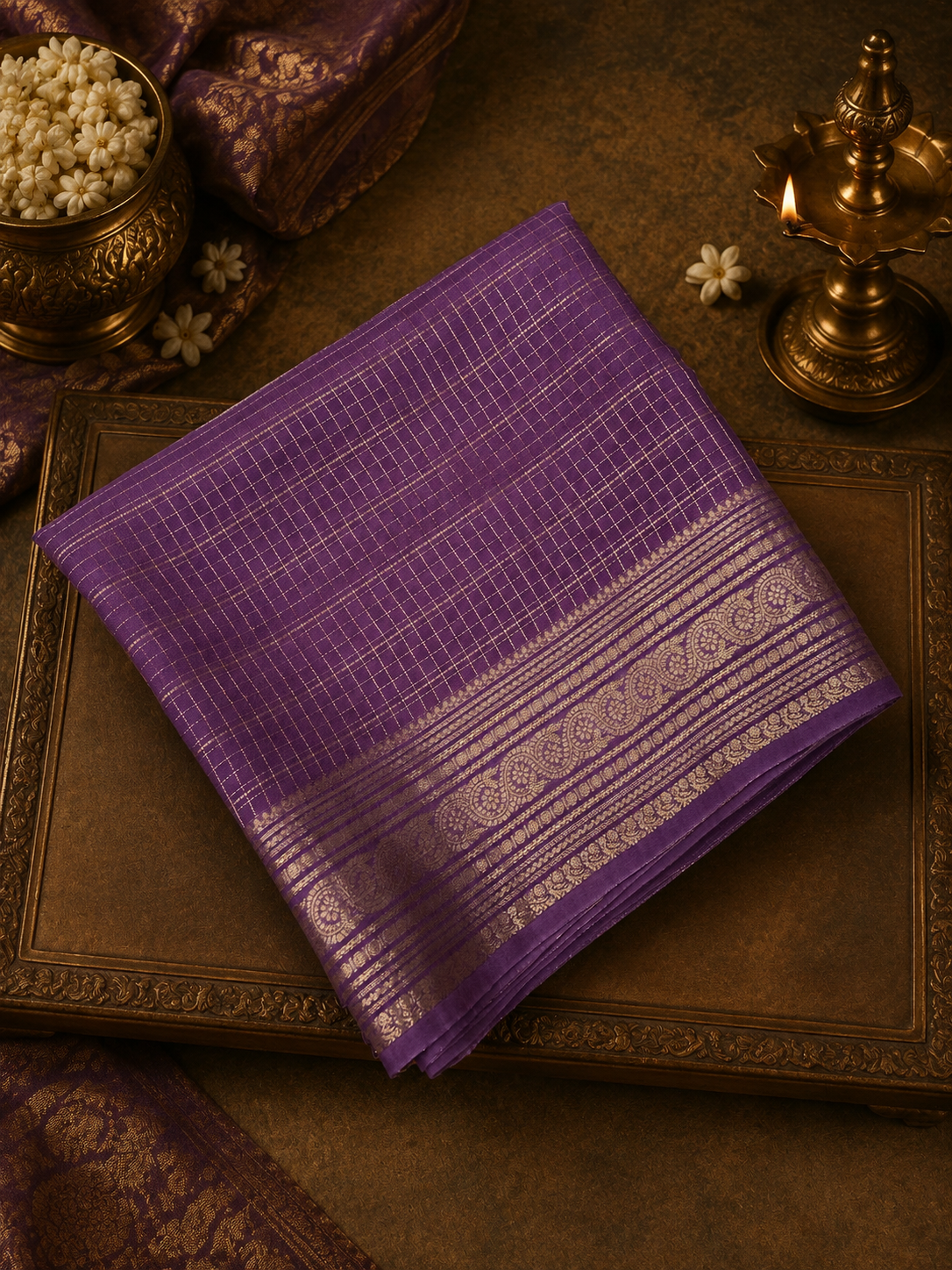 Pure Mix Mysore Crepe Silk Saree