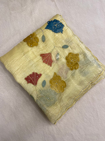 Pure paper crush organza saree