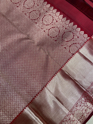 Pure 1G zari handloom Kanjeevaram silk mark certified saree