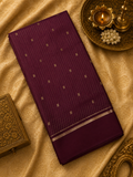 Pure Mix Crepe Mysore Silk Saree  (Deep Burgundy)