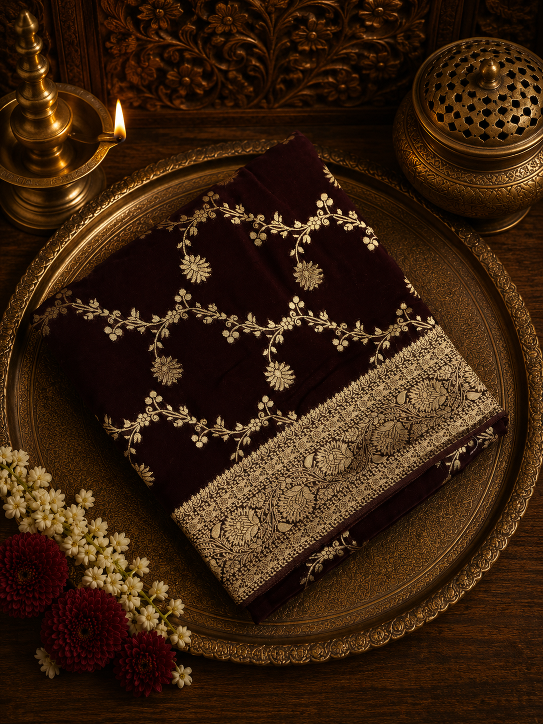Premium Crepe Georgette Saree (Dark)