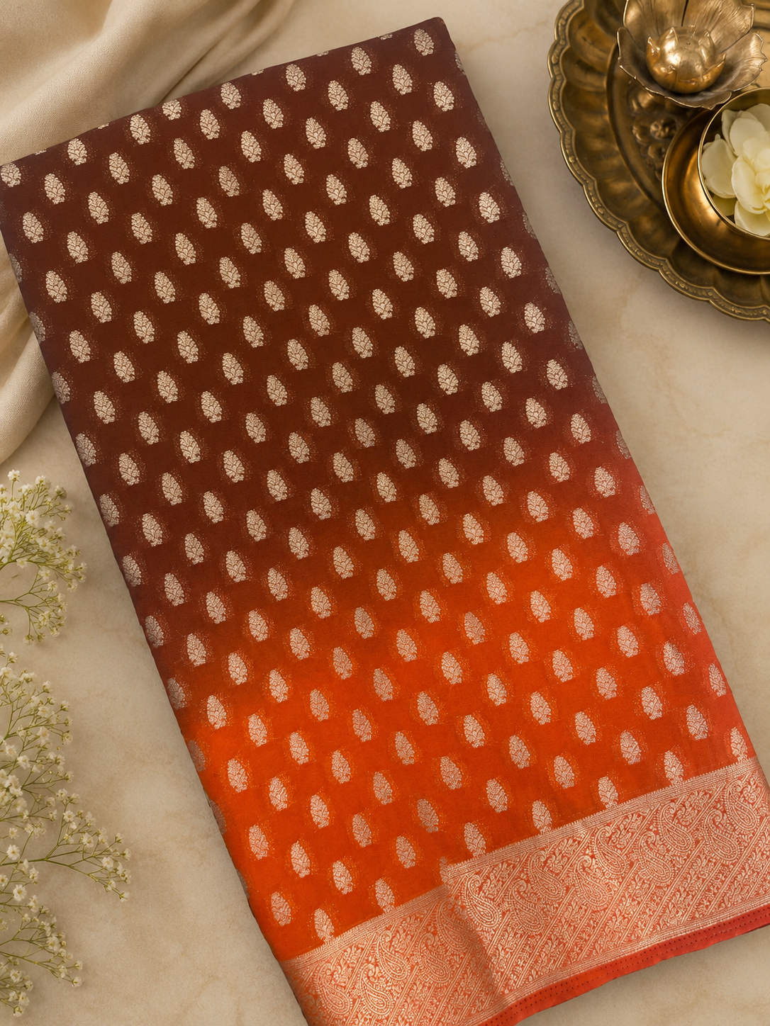 Premium Khaddi Georgette Saree Dual Tone