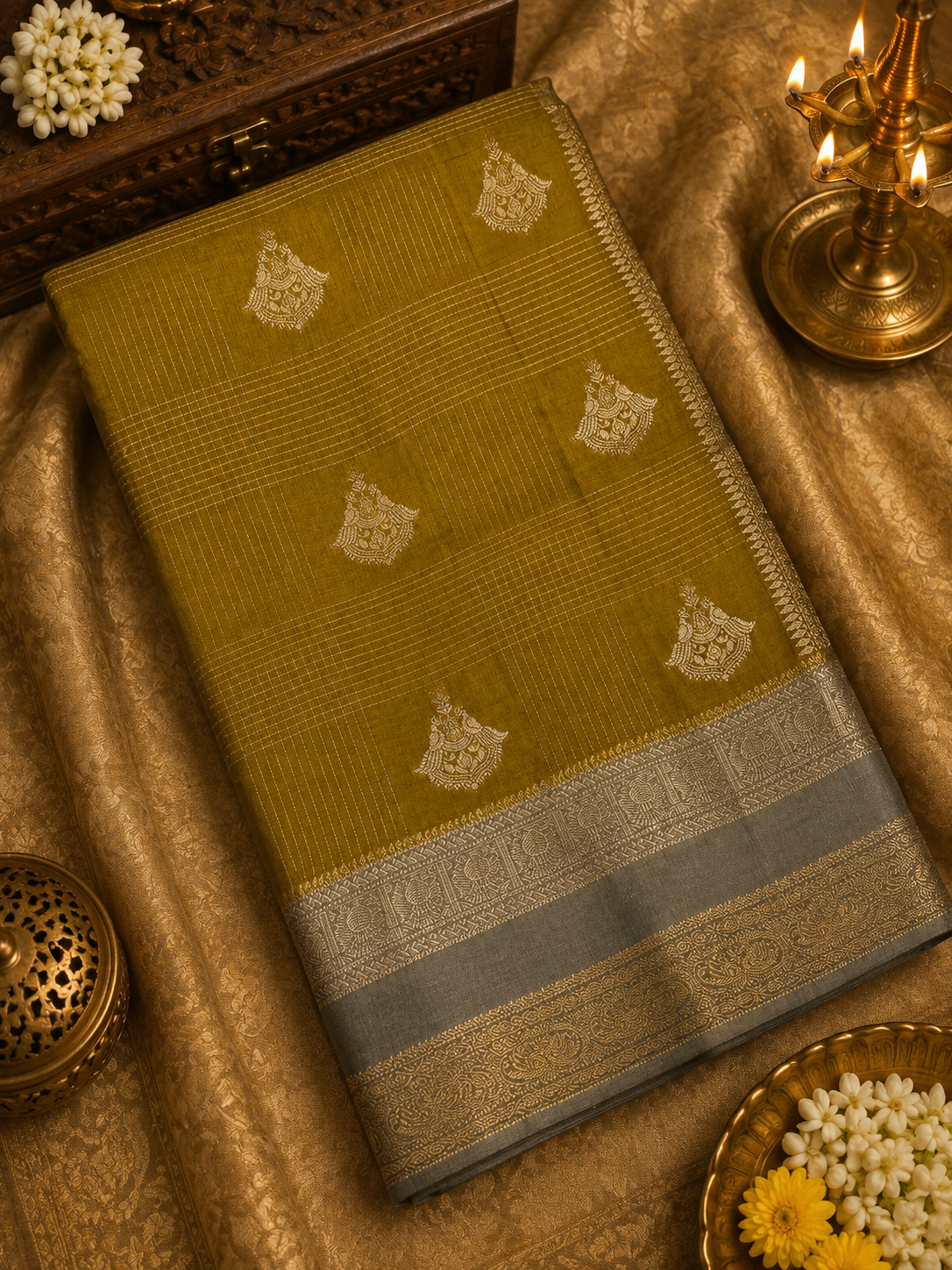 Premium Crepe Semi Mysore Silk Saree