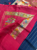 Premium Quality Tussar Saree in Paithani Weaves With Satin Border