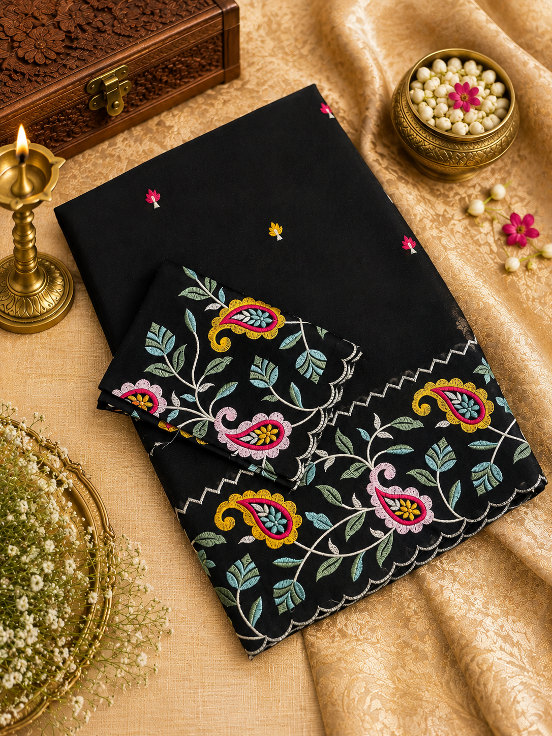 Premium Organza Saree with thread embroidery