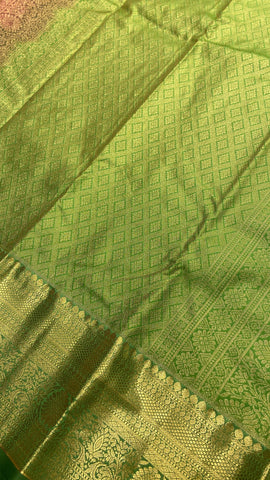 Premium Mini Kanchi Silk Saree (Pink)