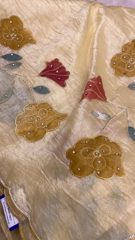 Pure paper crush organza saree