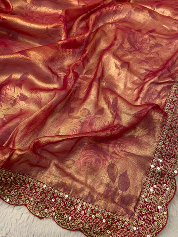 Premium Crush Organza Saree