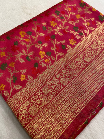 Premium semi Mashru silk saree (Peach)