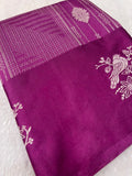 Premium Crepe Satin Silk Saree (dark)