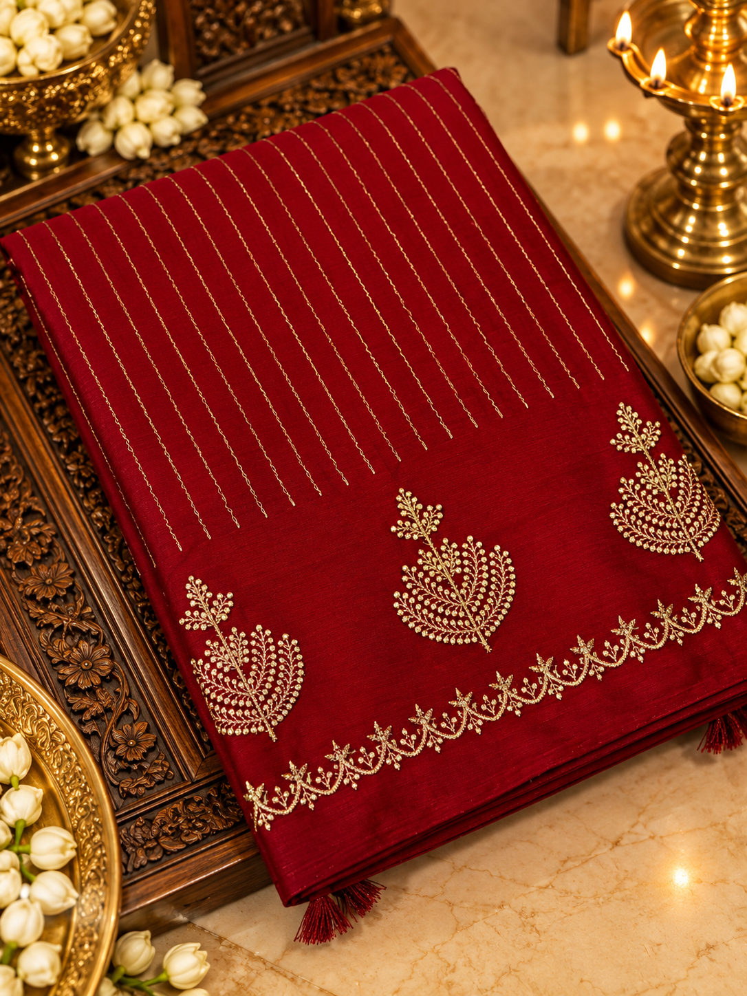 Russian Silk Saree With Embroidery-902505