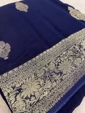 Premium Crepe Georgette Saree 💙✨