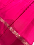Pure Mix Mysore Crepe Silk Saree- Reddish pink