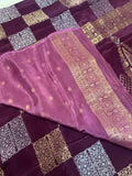 Pure Chinnon crepe Saree- 902541 Wine
