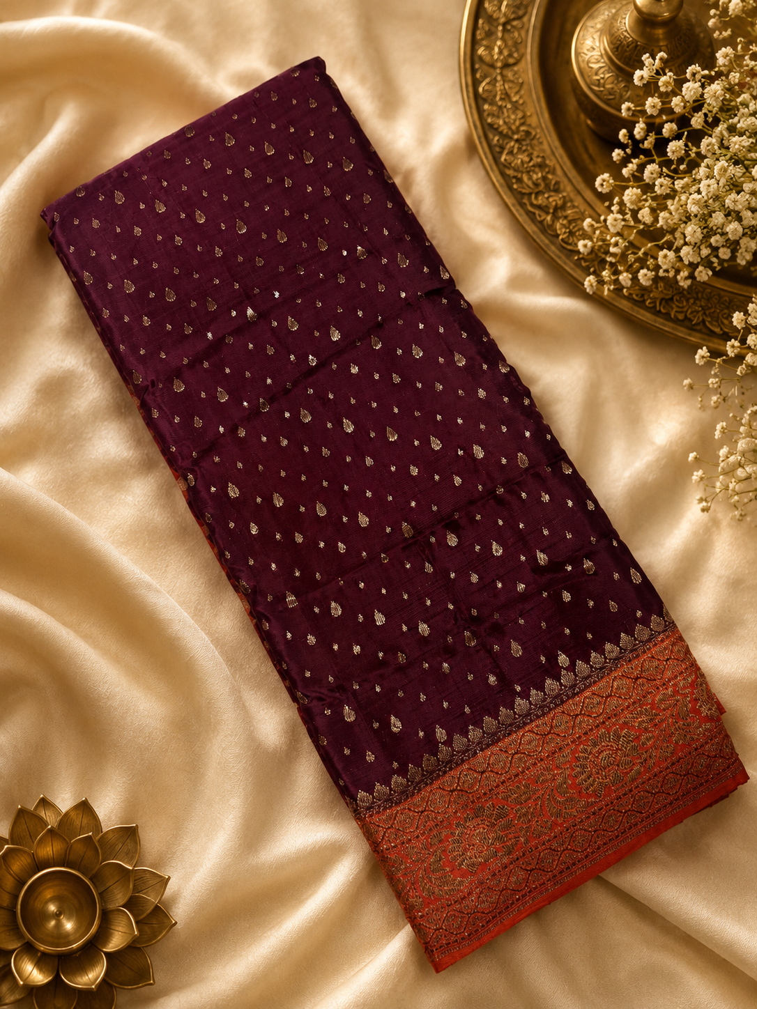Pure mix crepe silk saree