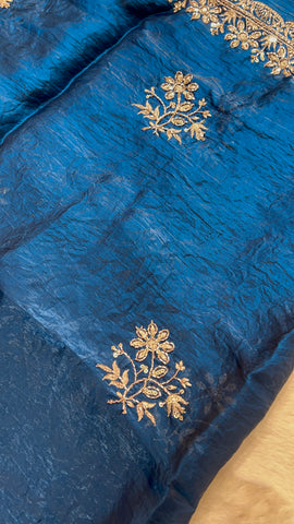 Chinnon Saree With Work💙
