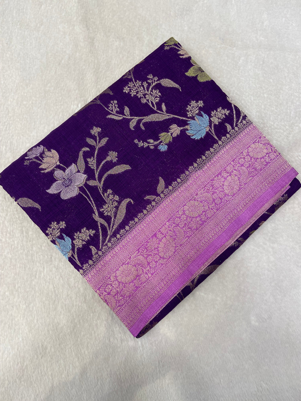 Premium Heritage Cotton Saree With Meenakari Design