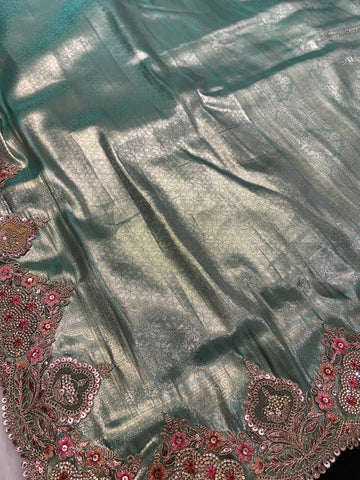 Designer Pure mix tissue silk saree
