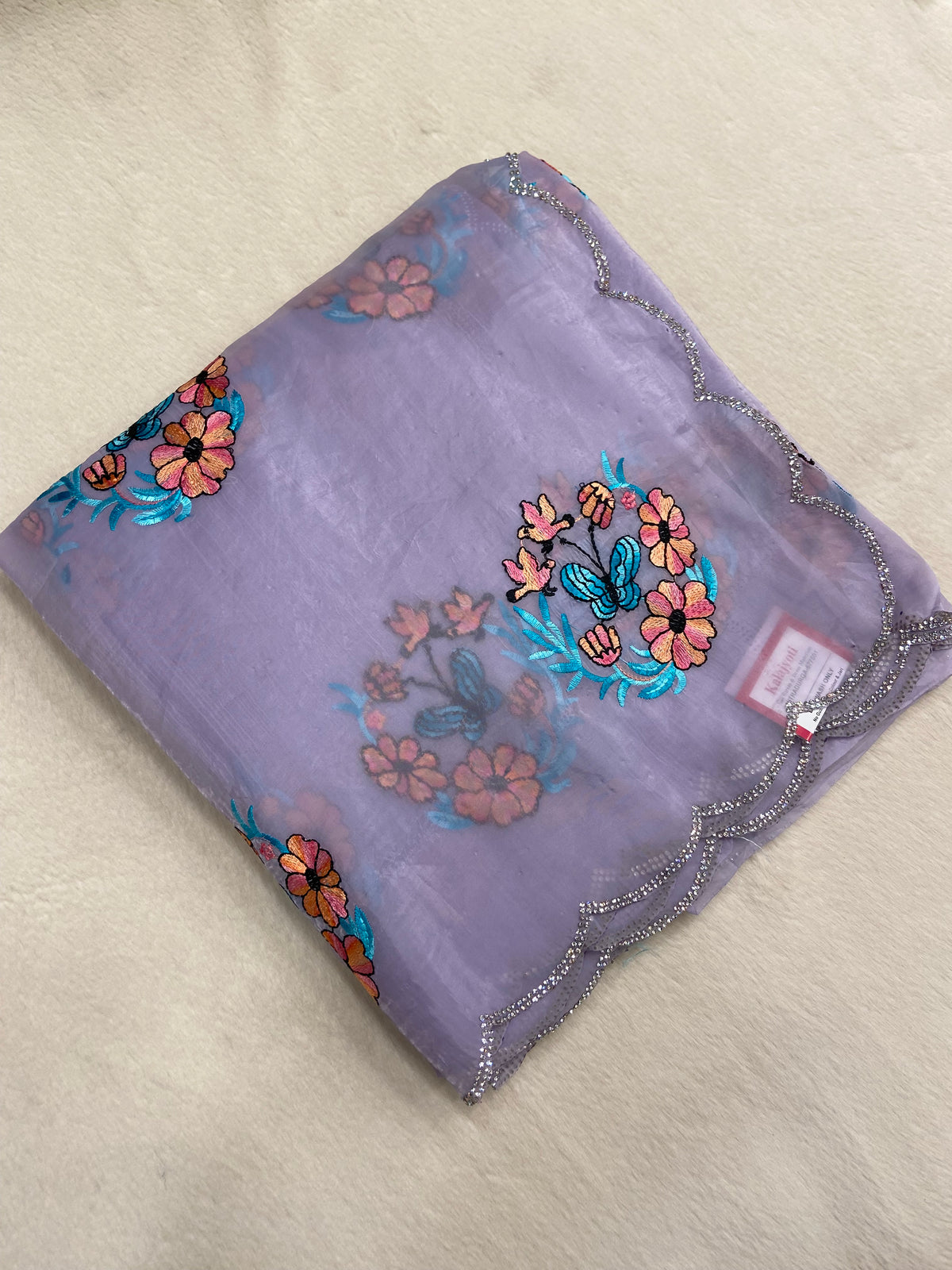 Pure Paper Crush Organza Saree