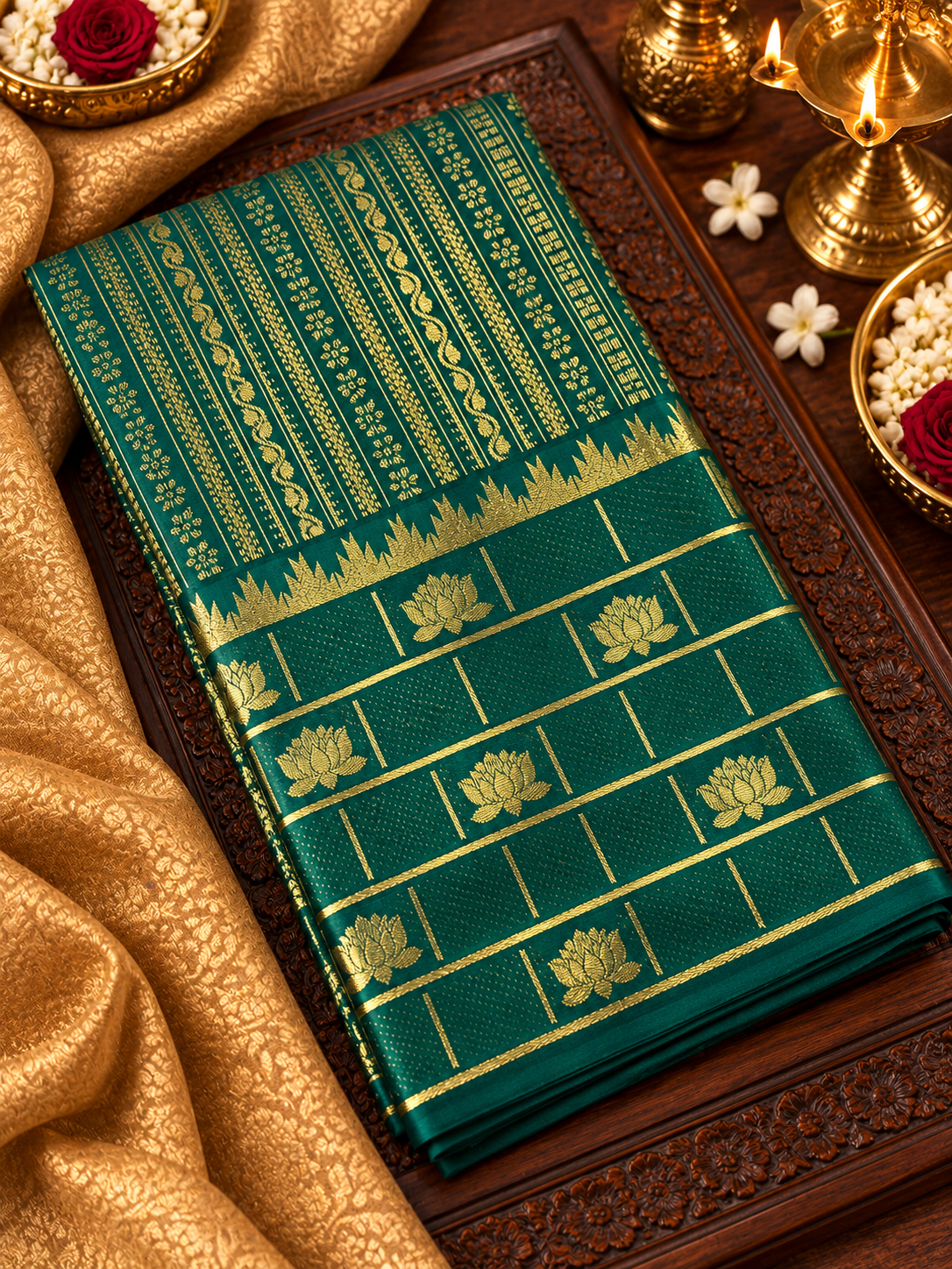 Premium Bridal Semi Kanchipuram Silk Saree - RF1303