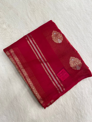Pure Chinnon Saree (pink)