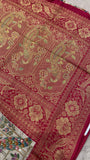 Premium Banarasi Crepe silk Saree With Appliqué Work - 902644