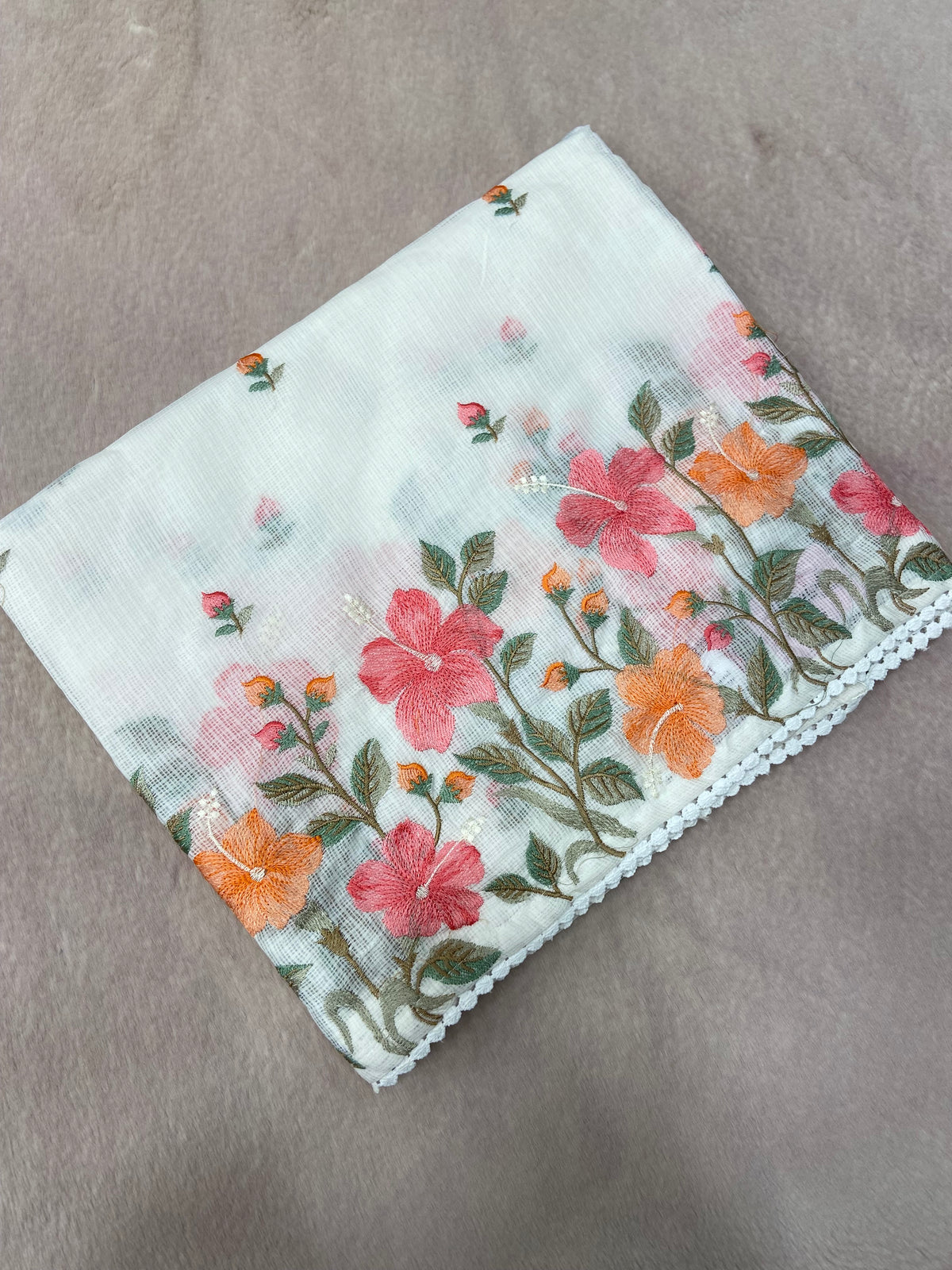 Premium Soft Organza With Embroidery Saree🤍