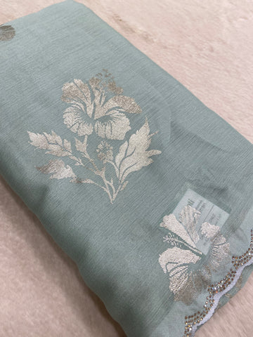 Premium Dola Silk With Border Work Saree💚