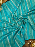 Pure Chinnon crepe Saree- 902563 Blue