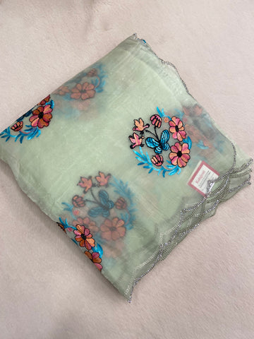 Pure Paper Crush Organza Saree