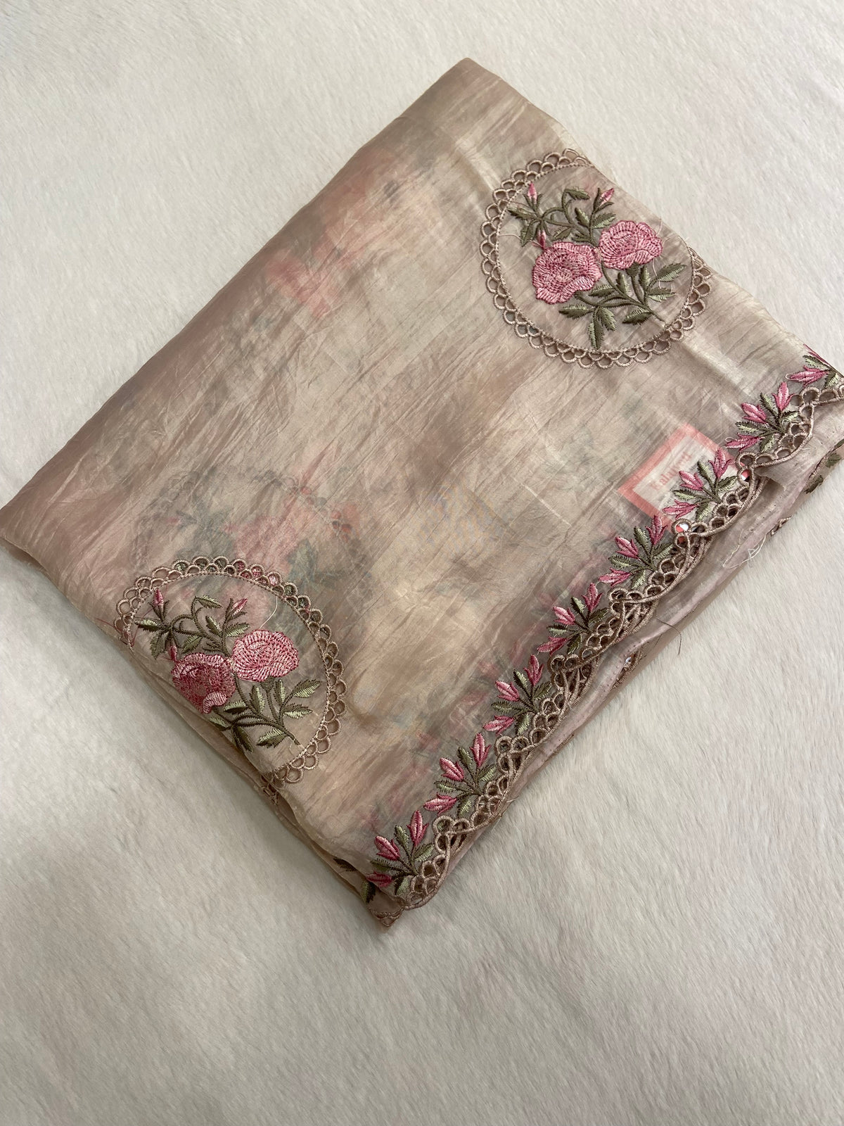 Pure paper crush organza saree 🌹