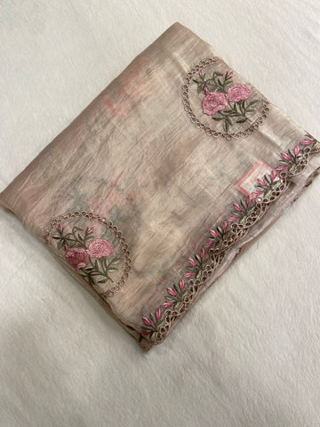 Pure paper crush organza saree 🌹