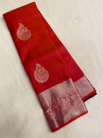Pure 1G zari handloom Kanjeevaram silk mark certified saree